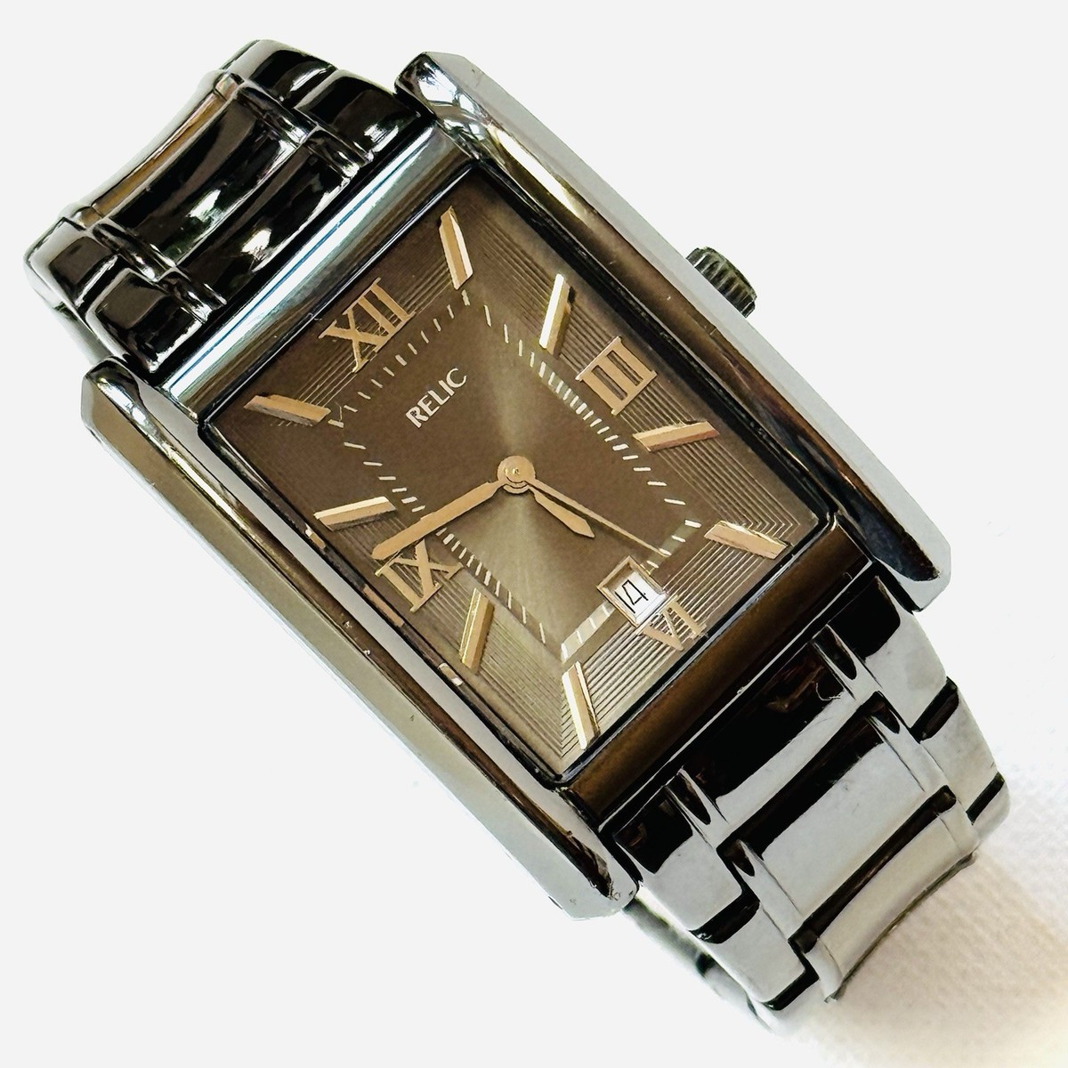 Relic Mens Gunmetal Watch Relic MAX! Men's Black Gunmetal Tank