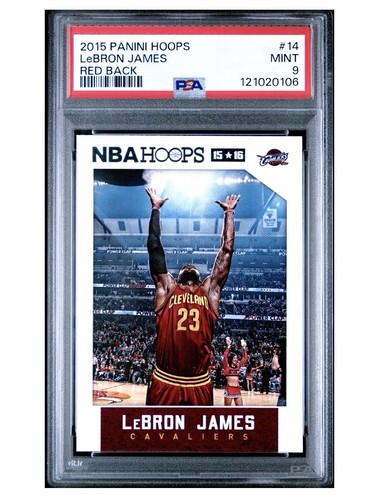 LeBron James [Red Back] #14 2015 Panini Hoops card