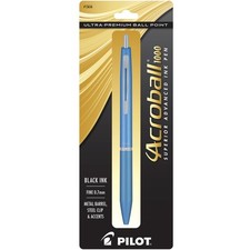 Pilot Acroball 1000 Fine Point Ballpoint Pen Blue Barrel Black Ink 0.7mm