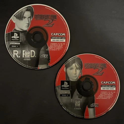 Sony PlayStation 1 PS1 Resident Evil 2 Both Discs Only Video Game Retro RARE💿🎮
