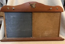 Vintage Folk Art Chalkboard & Cork Board w/Eagle Accent