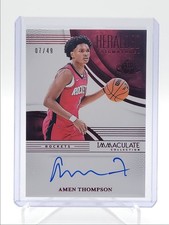 AMEN THOMPSON 2024-25 IMMACULATE HERALDED SIGNATURES RED AUTO /49 Q5692