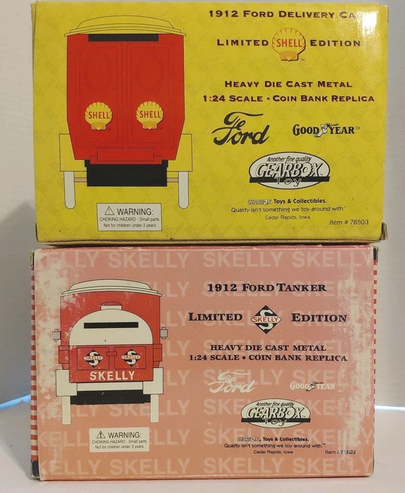 (Lot Of 2 VTG ) Rare DieCast Model Truck 1912 Ford  Shell & Shelly - Image 3 of 4