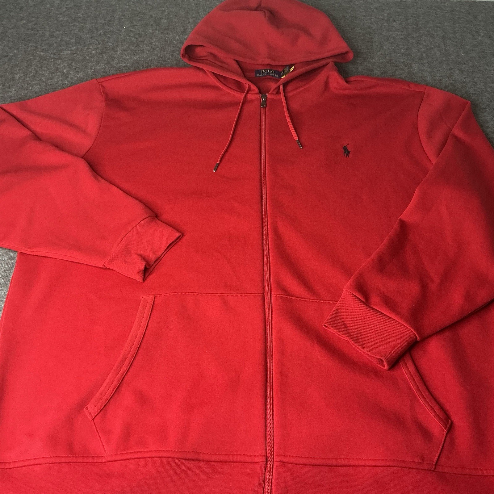 Polo Ralph Lauren Men's Big & Tall Red Double Knit Full Zip Hoodie 3XLT