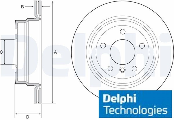 2X Bremsscheibe Delphi BG4946C 2 Bremsscheiben Hinterachse Hinten FüR Bmw-image