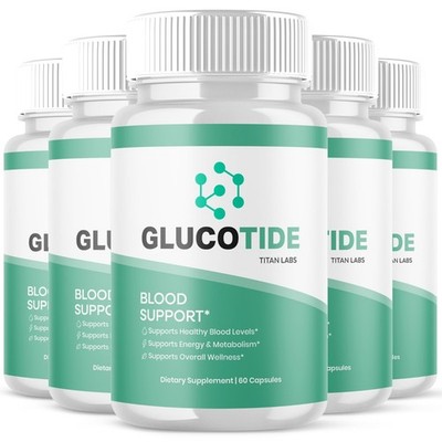 (5 Pack) Glucotide Advanced Blood Support Supplement Gluco Tide 300 Capsules