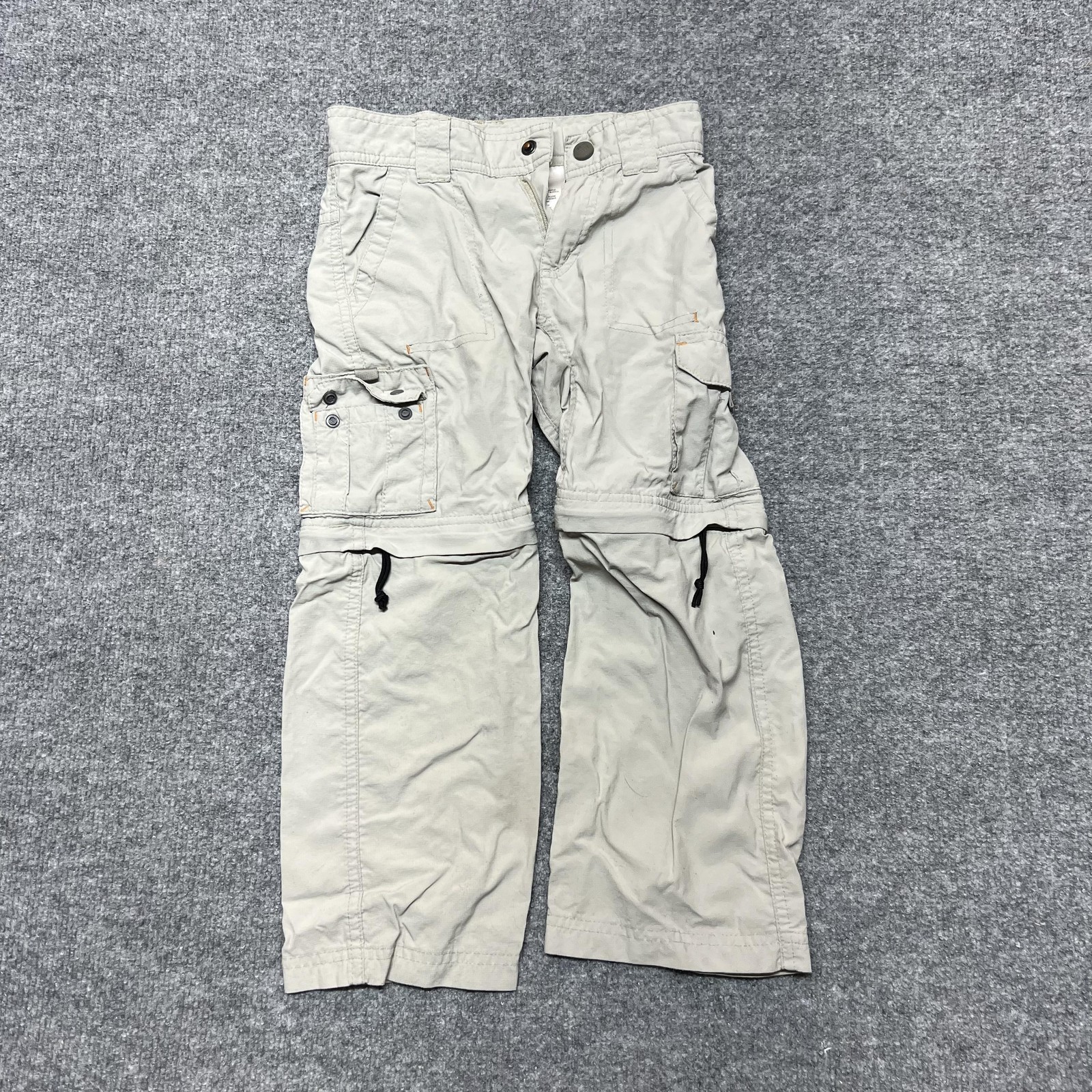 Kids 5 Beige Cargo Convertible Nylon Hiking Outdoor Trail