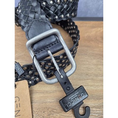 NWT ❤️ Genicci Braided Brown Woven  Leather Studded Belt Woven Leather Belts - Five Plus One main image 4