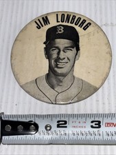 Vintage Jim Lonborg Boston Red Sox Pinback Button 3 Inch 1967 MLB Baseball RARE