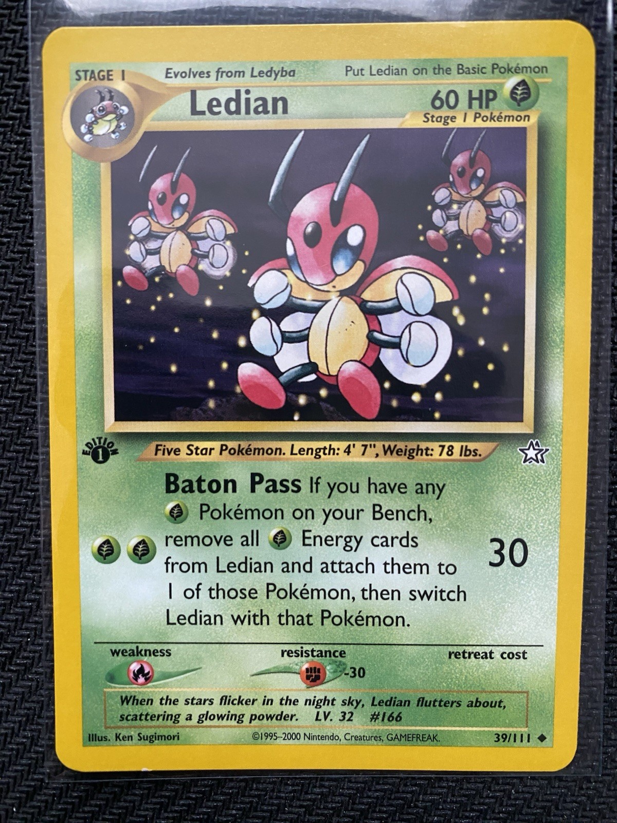 1st Edition Ledian 39/111 - Neo Genesis - Near Mint