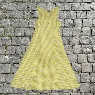 My Michelle lime green white gingham plaid dress sleeveless crinkly a-line  ~ XS | eBay