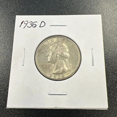 1936-D Washington Quarter 25c - Better Date / Beautiful Condition - No Reserve!