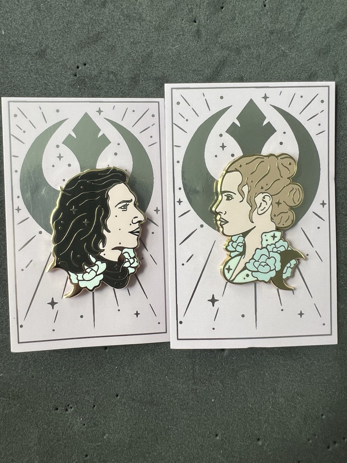 Disney FANTASY Pin Set - Star Wars Ben Solo Kylo Ren and Rey By Black Wanda
