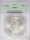 1886-P Morgan Silver Dollar $1 - PCGS MS 64 - OGH - Very Nice Luster