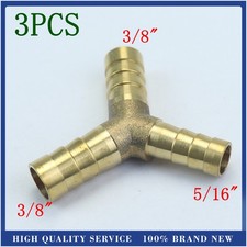Brass 3/8"x5/16"x3/8" Hose Barb Reducer Splicer 3 PCS Leakproof Gas Fuel Fitting