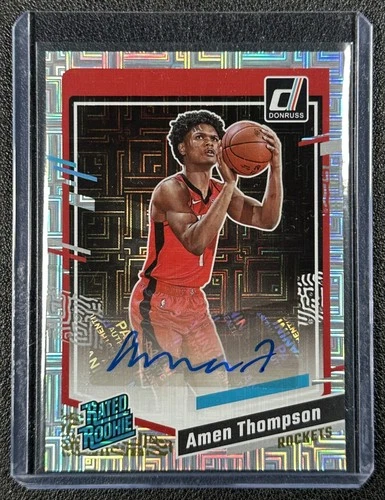 AMEN THOMPSON 2023-24 PANINI DONRUSS #253 RATED ROOKIE AUTO CHOICE RC
