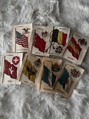 tobacco silks Lot (14) Antique 1900s Cigarettes Tobacco Silks Flags of Countries