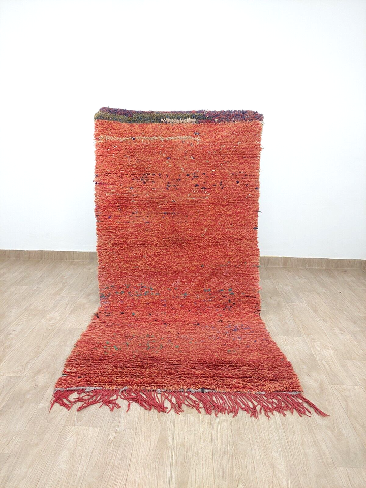 Tapis Berbère Vintage Marocain - 4x8 Ft - Laine Tissée Main - Motifs Artistiques - Multicolore