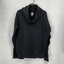 Zyia Active Medium Sweatshirt Womens Black Cowl Neck Hooded Thumbhole Pullover