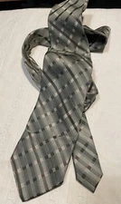 PERRY ELLIS - PORTFOLIO ~  Green Plaid 100% Silk Designer Tie