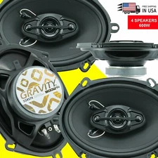 4X  Gravity SGR574 6"x8" / 5"x7" 4-WAY 1200 WATTS CAR AUDIO SPEAKERS 2 Pairs