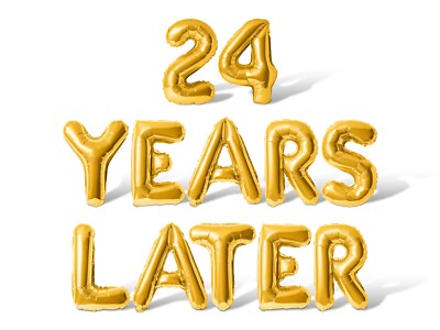24 YEARS LATER Letter & Number Balloon Banner - 24th Birthday Party Decorations