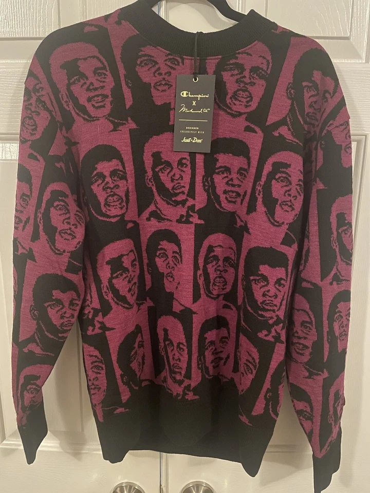 SUÉTER INTARSIA CHAMPION X MUHAMMAD ALI CACHEMIR 217593 CHA talla pequeña RARO Foto 2 de 4