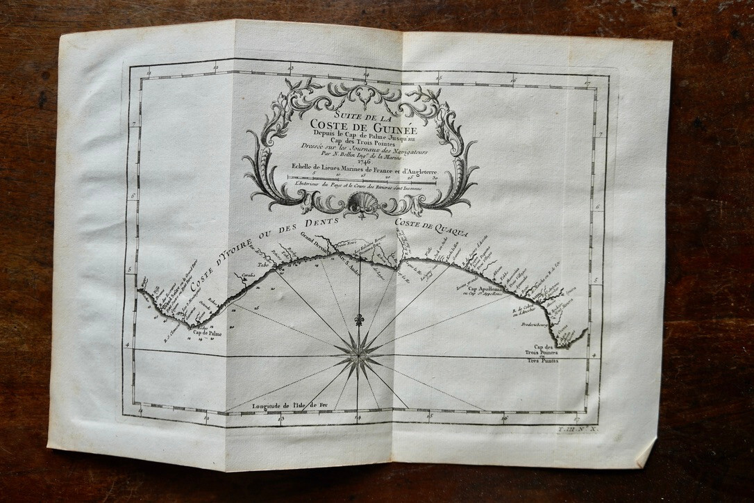 CARTE COTE DE GUINEE DEPUIS LE CAP DE PALME JUSQU'AU CAP DES TROIS POINTES 1747