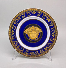 ROSENTHAL VERSACE MEDUSA PIATTO BLU CERAMICA 18 CM - USATO NO SCATOLA - NO BOX
