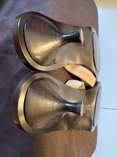 Gucci 9 GG Logo Sandals Mid Kitten Heels THONGS Flip Flop Slides Pale Pink Gold - Picture 15 of 23