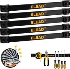 Magnetic Storage Organizer Tool Holder - 6-Piece Wall Mount Rack Garage Organiza