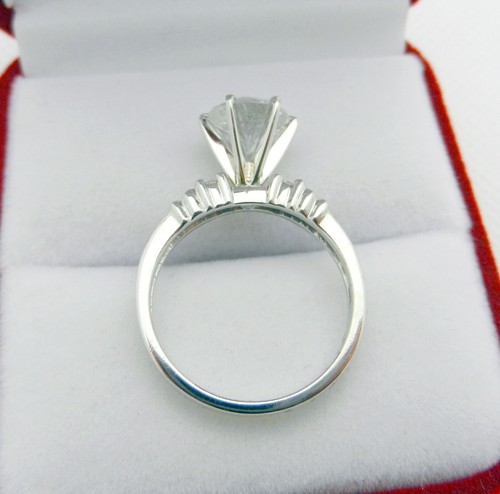 Real & Natural Icy White Round Diamond 2.5ct Solitaire Ring, Platinum, size 8.25 - 第 3/12 張圖片