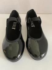 Girls Bloch Black Patent Tap Shoe size 9 1/2 W Dance Dancing