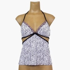 Hula Honey Tankini Top Size Small Wild Ways Printed Cutout Strappy NWT PA54