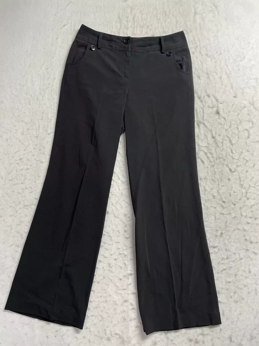Dressbarn Pants Womens 8 Black Stretch Button Accented Pockets