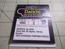 25 DAIICHI 4660 HOOK - Standard 90 Degree Aberdeen Jig & Fly Tying Hooks Sz 2