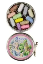 Maison Sajou  Sewing thread cocoons  pastel  Marie Antoinette tin case