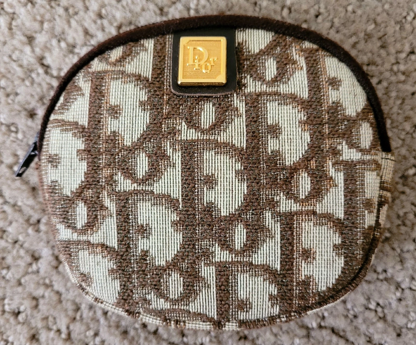 PORTE MONNAIE AUTHENTIQUE MOTIF TROTTER VINTAGE CHRÉTIEN DIOR TOILE PORTE MONNAIE D'OCCASION 