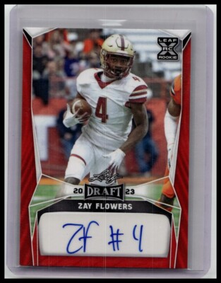 2023 Leaf Draft #BA-ZF1 Zay Flowers Autographs Red | eBay