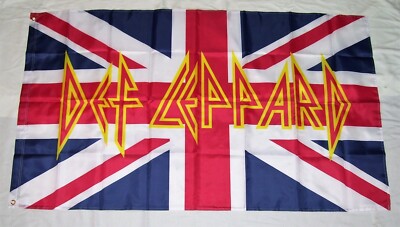 Def Leppard H1200xW1450タオル地フラッグ DEF LEPPARD 3'X5' FLAG BANNER ROCK BAND MUSIC MAN CAVE SHOP WALL