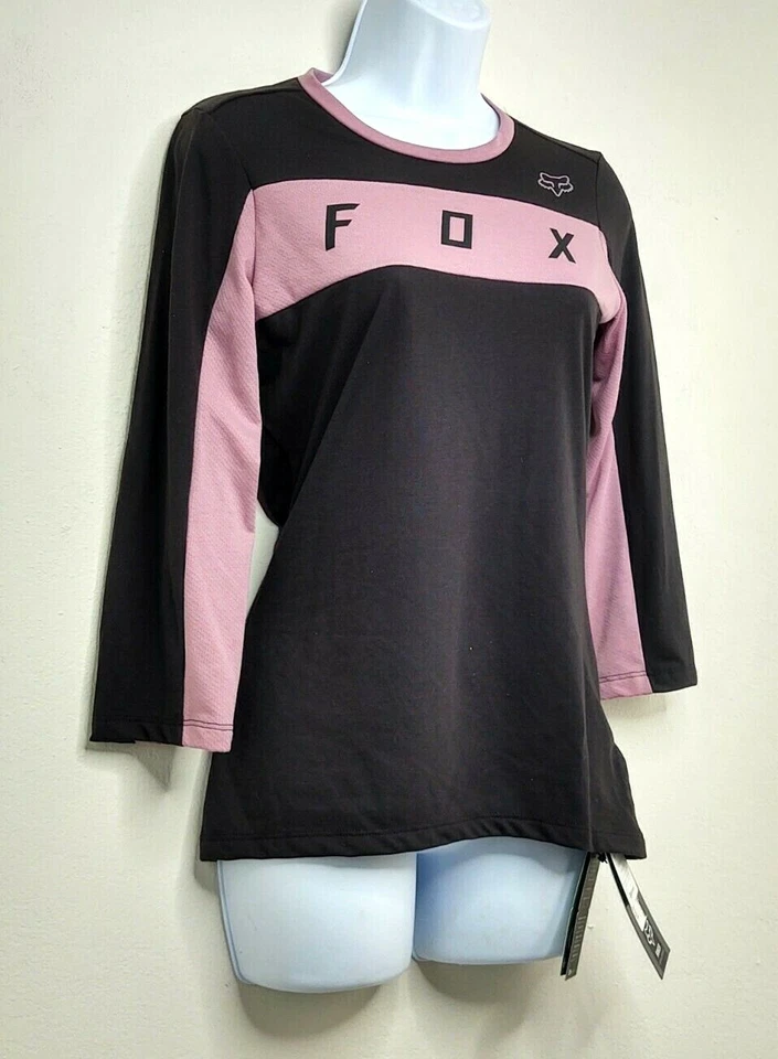 Fox Racing женщин размер XS Ranger Dr черный и фиолетовый матовый 3/4 рукав Джерси новый с Ярлыками - Изображение 2 из 4