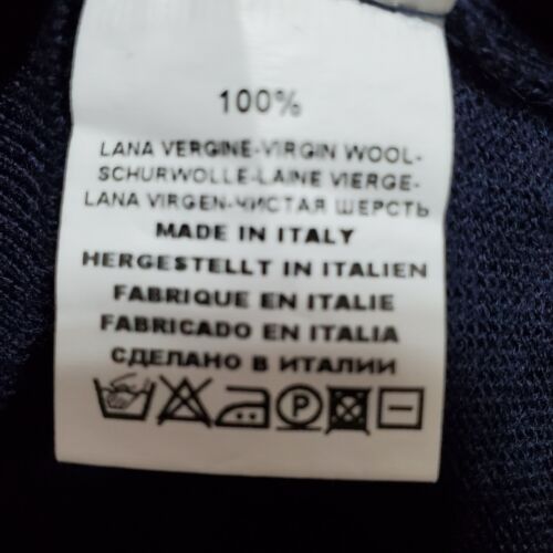 Maglione Gran Sasso Uomo 54 (L) Blu Lana Italiano Finto Collo Manica Lunga Preppy - Foto 6 di 12