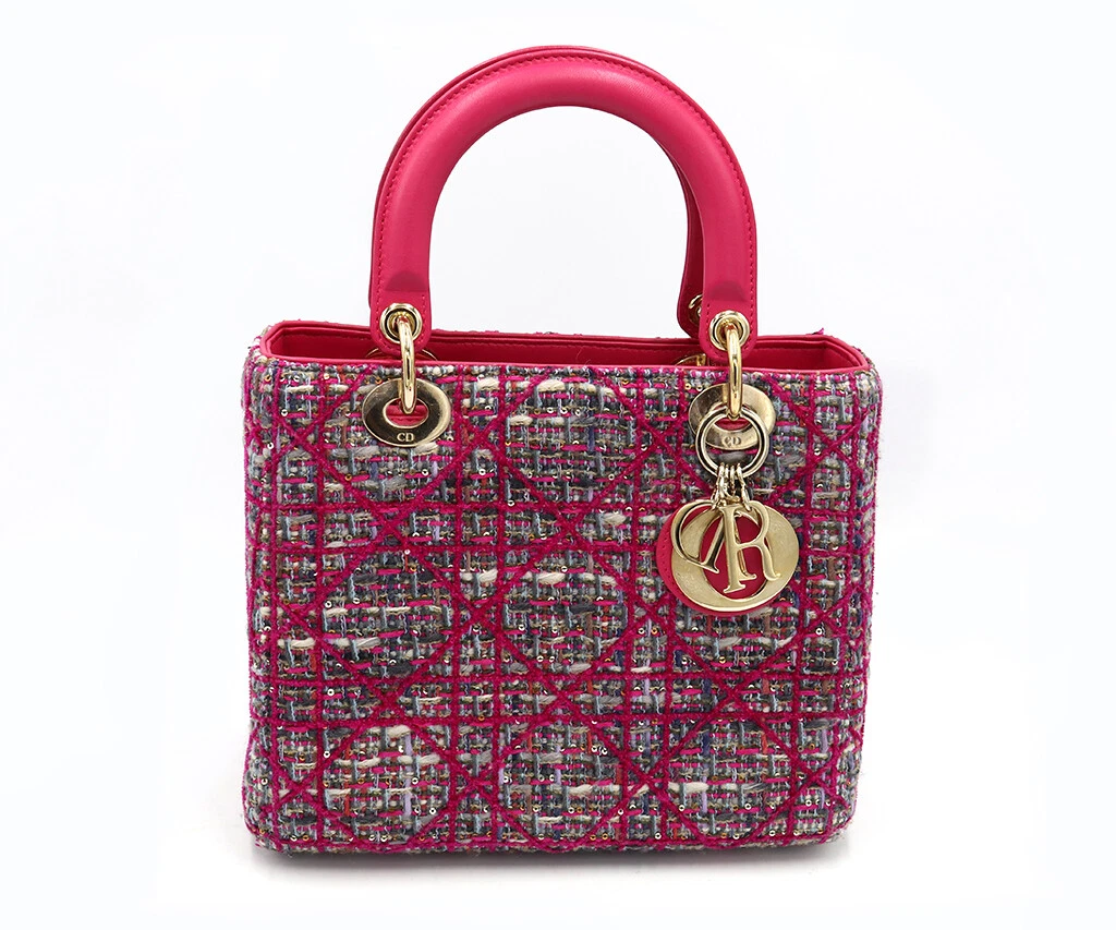 Christian Dior, Lady Dior Pink Tweed Top Handle Bag