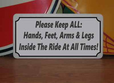 PLEASE KEEP INSIDE RIDE Sign Vintage Carnival Fair Boardwalk Amusement Park