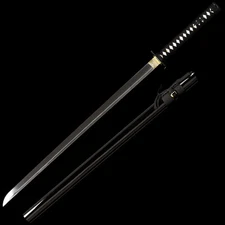 Polished  9260 Spring Steel Ninja Katana Sword Straight Blade Sharp Full Tang