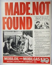 1937 Mobil Oil Gasoline Socony Vacuum Vintage Print Ad Man Cave Poster Art 30's
