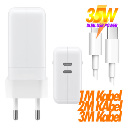 Für iPhone 12 12 Pro 12 Pro Max 35W Dual USB C Ladegerät Netzteil Ladekabel 