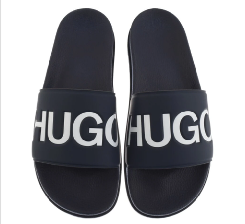 MUCH MENS SLIDES FLIP FLOP SANDALS NAVY 