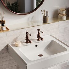 Brushed Bronze Basin Pillar Tap - Helston HELBRZPLR