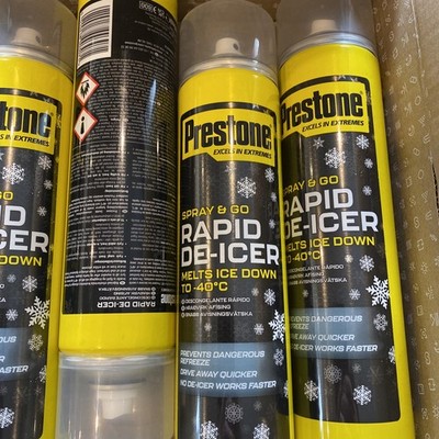 Prestone Rapid Enteiser 600ml Aerosol Spray schmilzt Eis schnell verhindert Einfrieren x 4